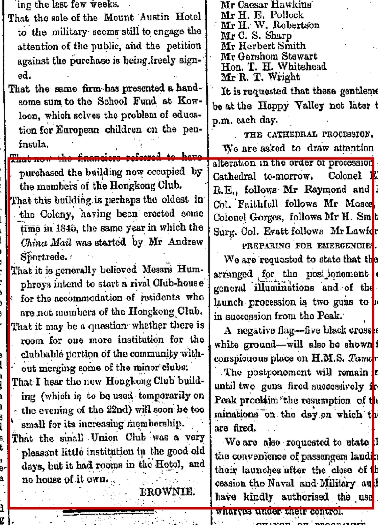 China Mail, 19 June 1897: the BROWNIE column