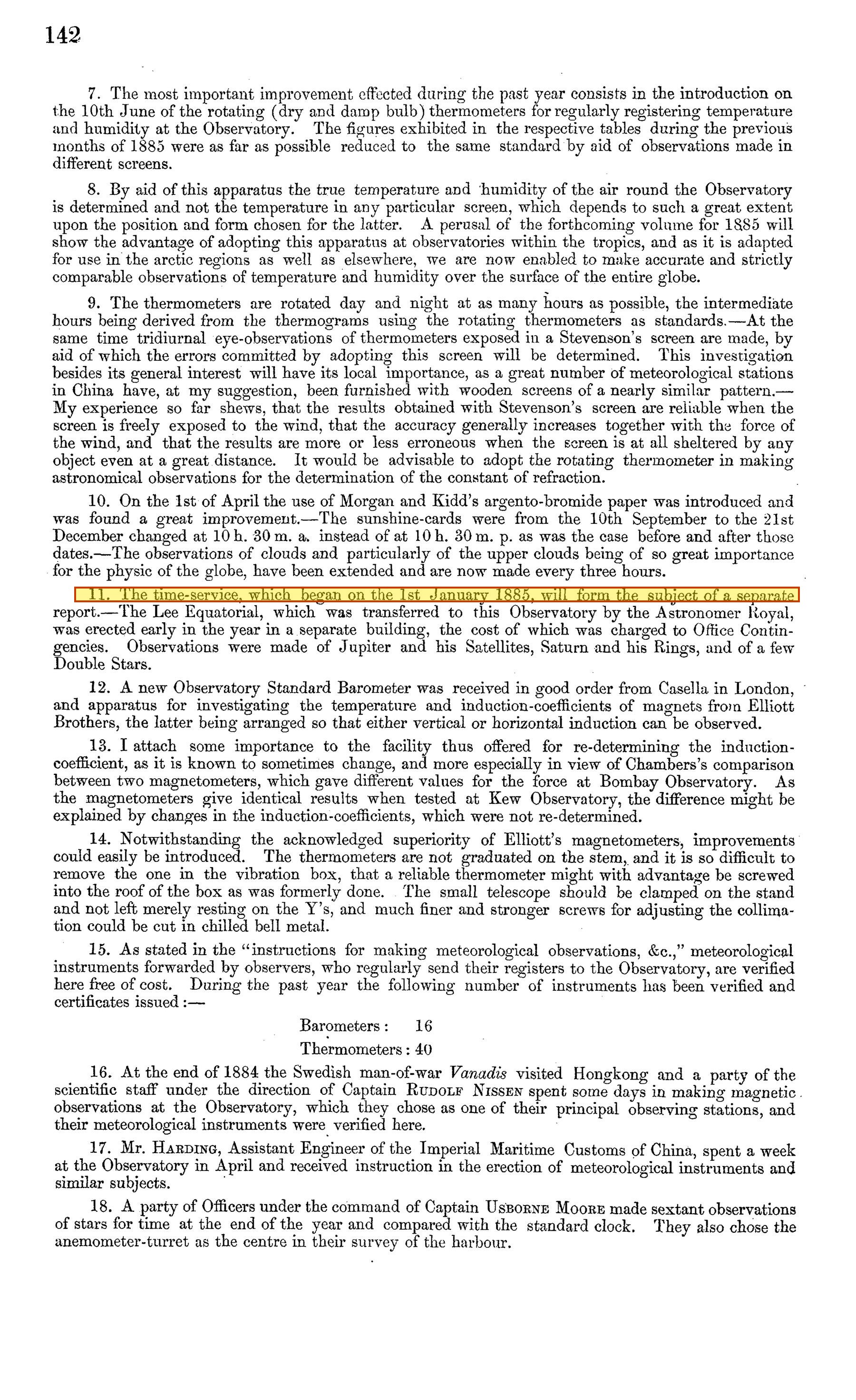 1886 Sessional Paper, time-service phrase boxed